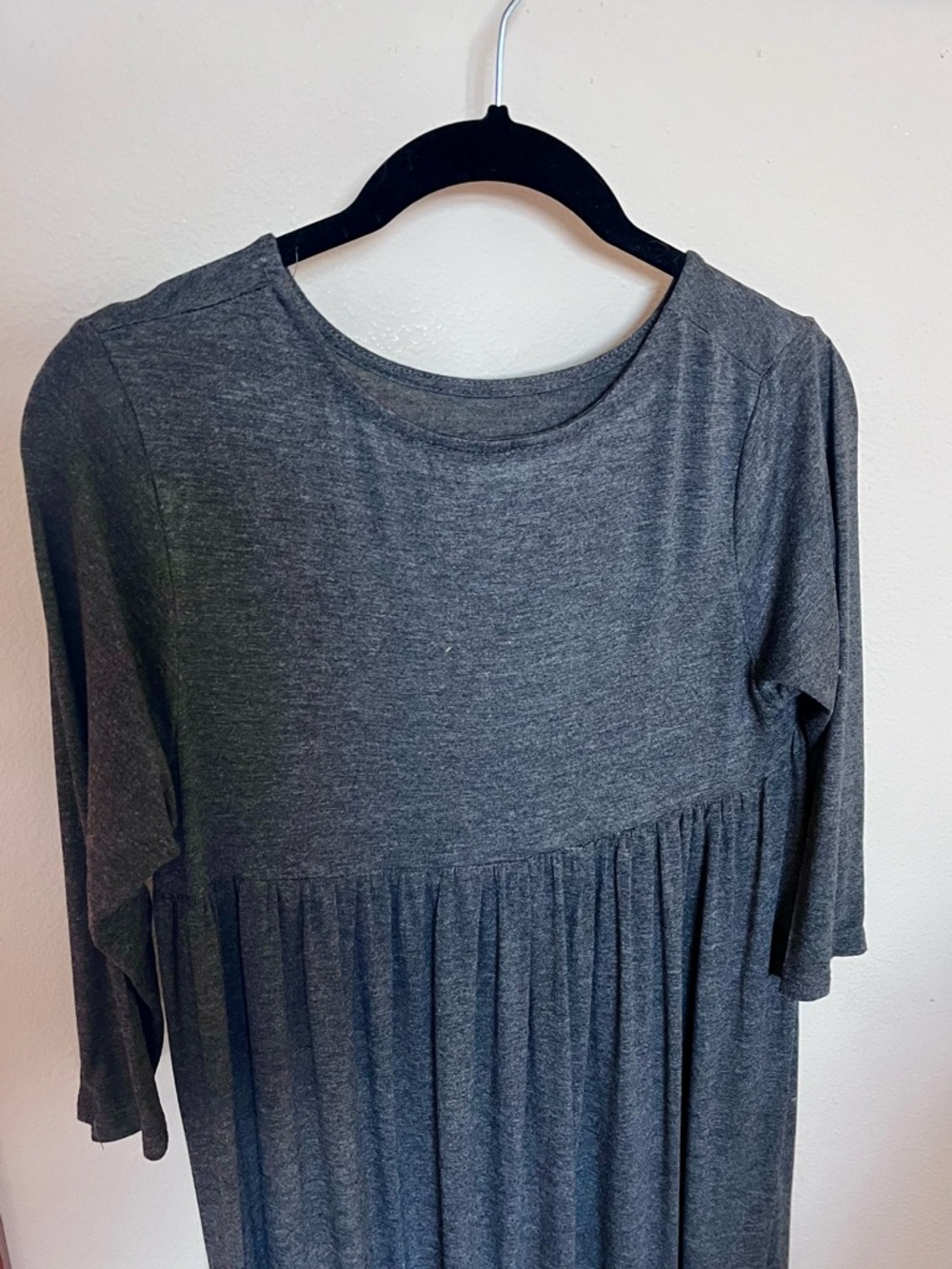 Casual Grey Babydoll midi Dress Sz M - Picture 9 of 10